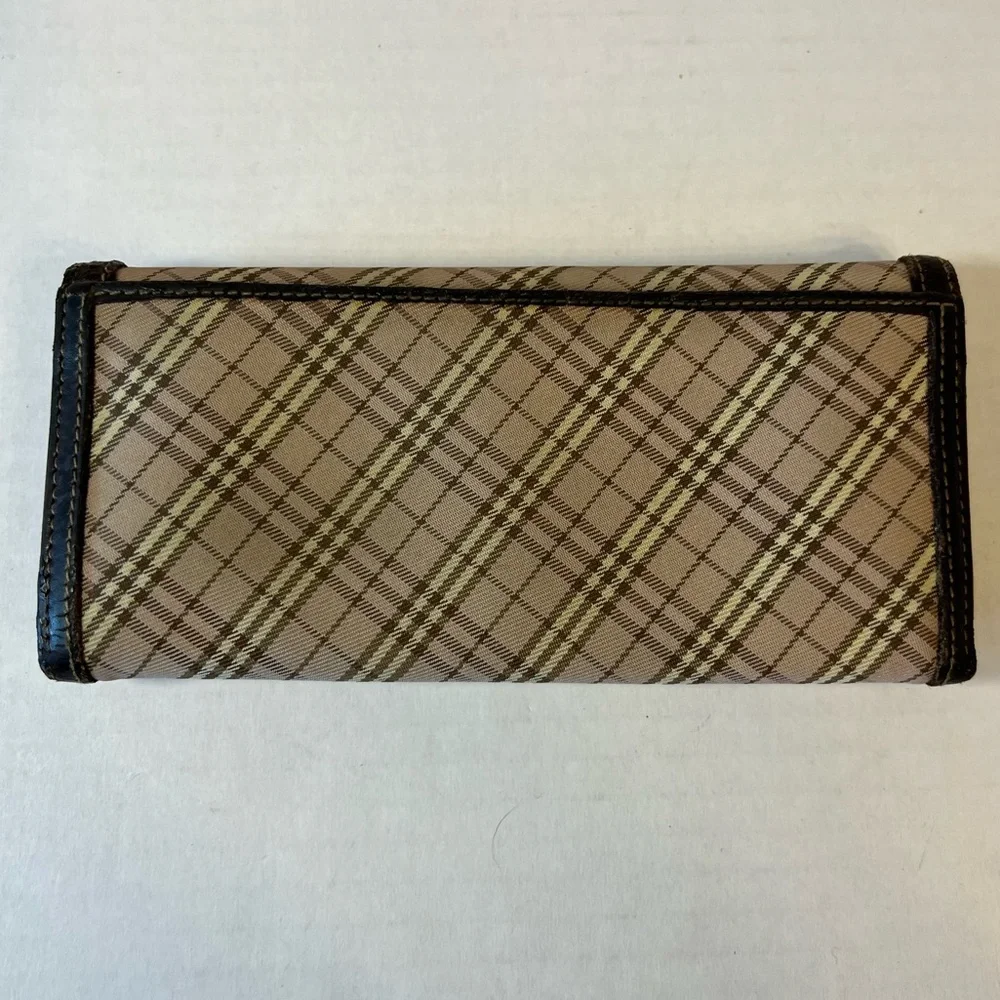 Burberry blue label plaid long wallet‎